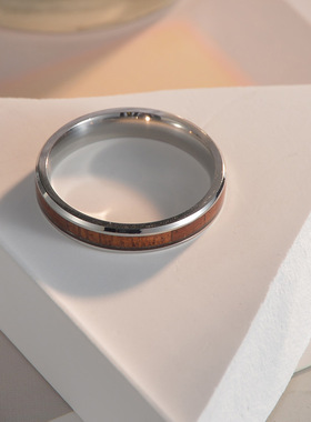 相思木对戒不锈钢钛钢情侣手饰品