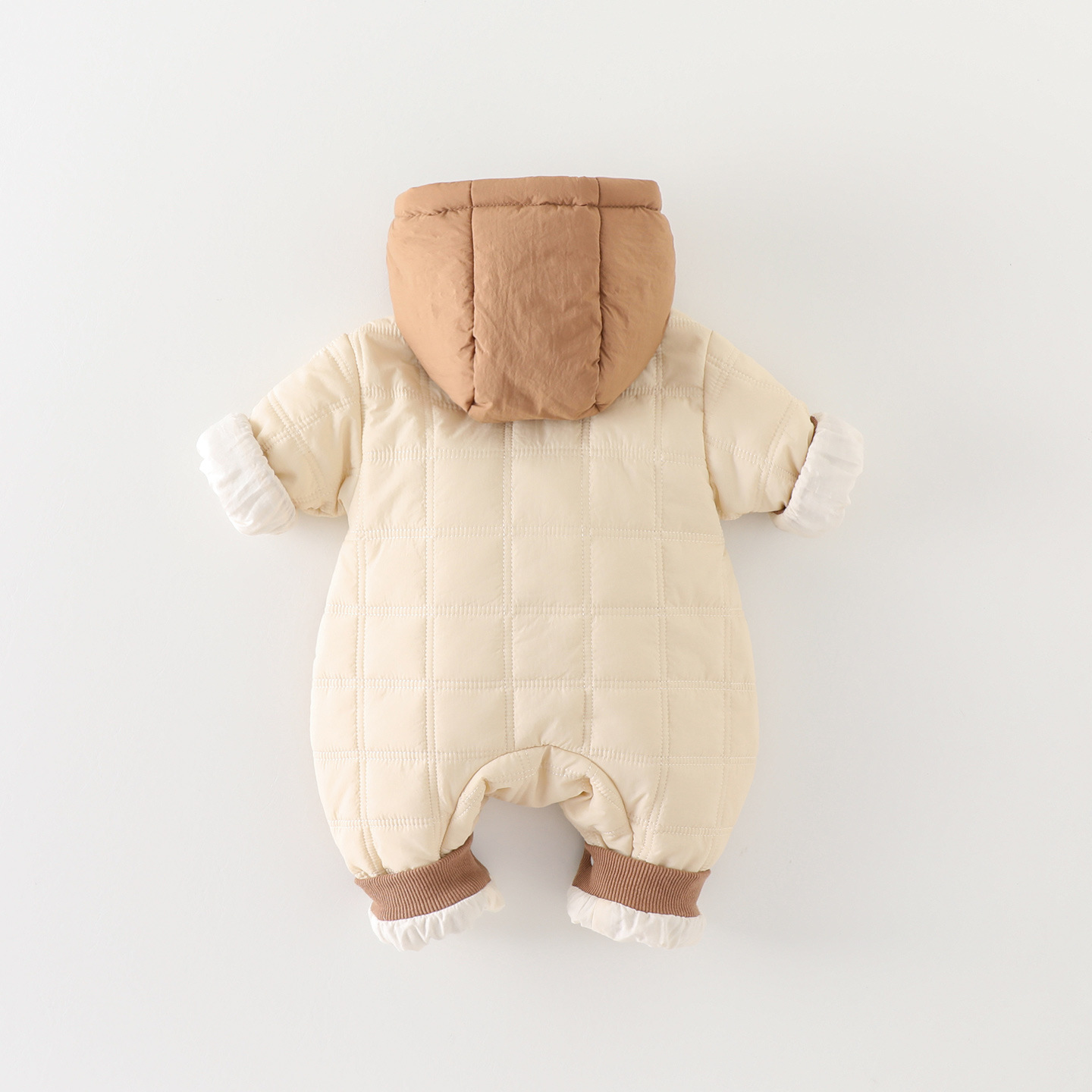 2025婴幼儿双拉链连体衣秋冬新款男宝宝夹棉加绒加厚可爱哈衣爬服 - 图2