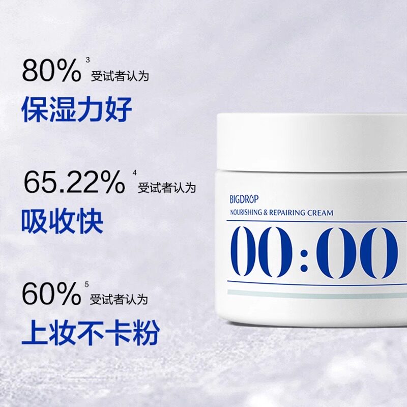 大水滴0点熬夜霜面霜女补水保湿滋润干皮敏感肌熬夜救星学生正品