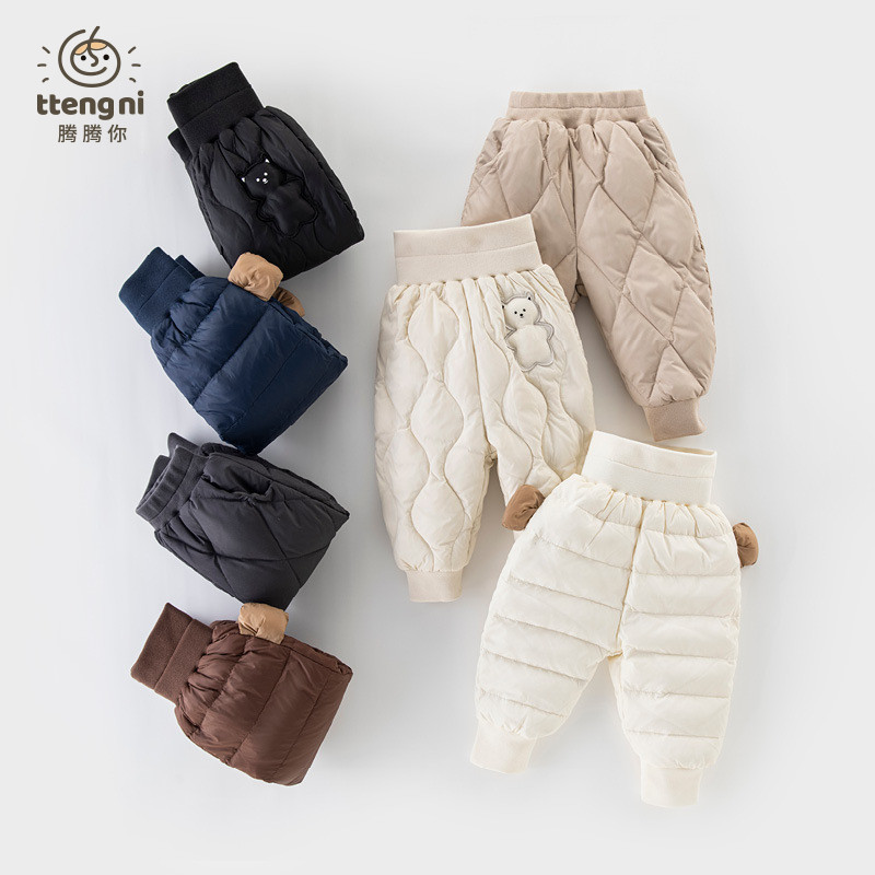 婴儿羽绒裤冬装保暖卡通男女宝羽绒内胆童装高腰护肚小童裤子冬装,淘宝优惠券,粉丝福利购,淘宝优惠卷
