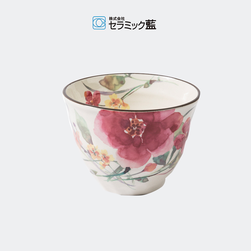 日本进口Ceramic蓝美浓烧茶具陶瓷茶杯男女日式樱花花茶杯子水杯-图1