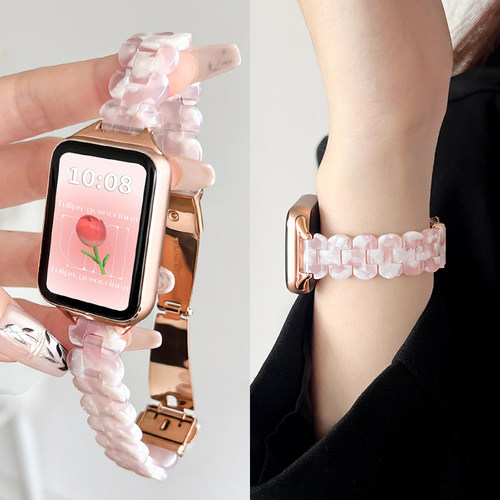 适用小米手环9pro表带新款树脂红米手表腕带智能运动手表redmiwatch6/5/4手表带八九代por版替换带女生高级感 - 图1