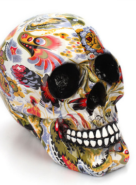 骷髅头水转印元素桌面摆件包邮