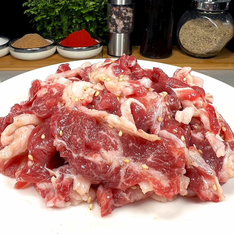 东北烤肉食材传统肥牛雪花原切黄牛肉新鲜冷冻烧烤半成品200g包邮 - 图3