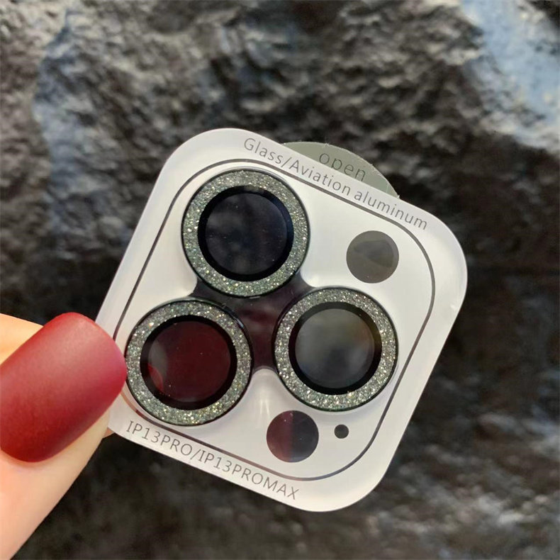 适用于苹果13 pro max定位神器闪粉后镜头膜iphone12闪钻女神保护圈11分体覆盖摄像镜头盖十三pm手机贴膜