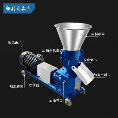 饲料颗粒机小型220v家用养殖设备兔牛羊猪鸡鸭鹅虾鱼制造粒机干湿 - 图0