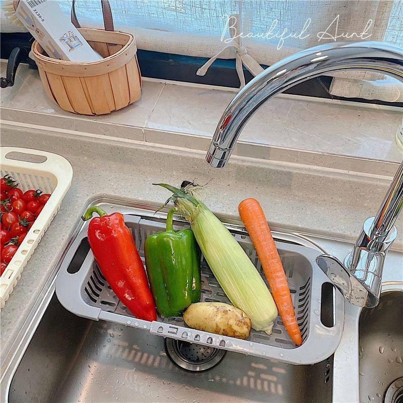 可调节伸缩沥水架ins风简约家用厨房洗菜盆水槽沥水篮水池置物架,淘宝优惠券,粉丝福利购,淘宝优惠卷