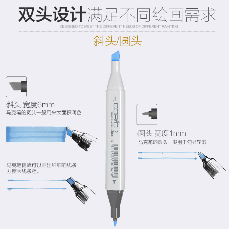 日本copic Sketch一代二代三代马克笔358色214色180色整套 旗舰版全套酒精油性马克笔套装酷笔客全套 - 图2