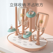 Baby bottle drain rack dried water glass drying and pacifier feeding bottle dust shelf containing milk bottle drying shelf