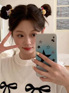 爆款可爱曲奇饼干发绳趣味少女心头绳扎马尾皮筋发圈发饰头饰时尚