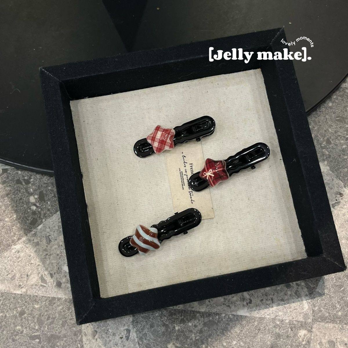 复古格子款星星黑色夹可爱少女心star边夹米咖格子卡通发饰发卡女,淘宝优惠券,粉丝福利购,淘宝优惠卷