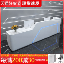 Baking Varnish Front Desk Reception Desk Brief Modern Company Office Reception Desk Beauty Parlour Desk Collection Silver Desk Customised