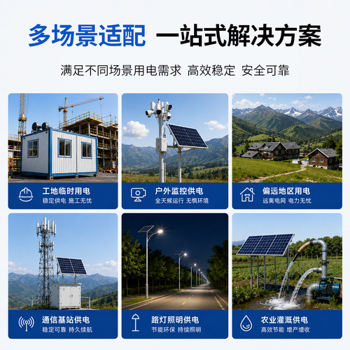 太阳能供电系统12v24v磷酸铁锂监控球机风光互补供电系统源头厂家 - 图0