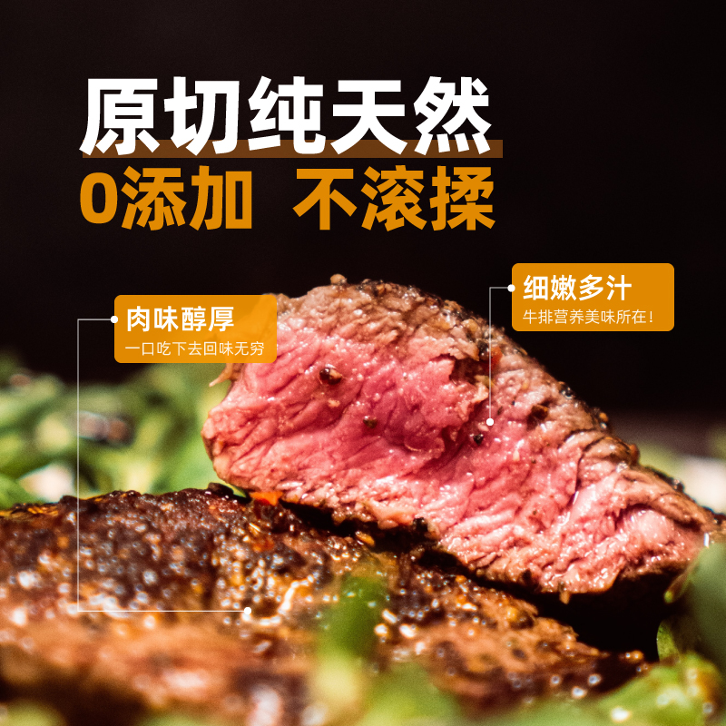 犇西诗原切眼肉谷饲西冷好吃牛排官方旗舰店牛肉牛扒纯肉1500g-图0