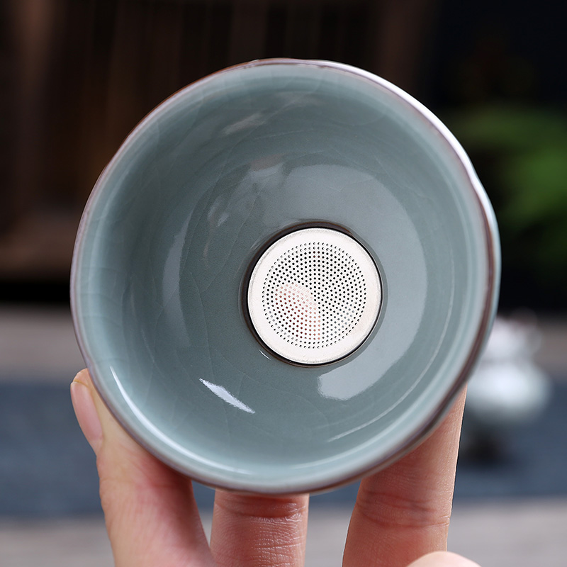 十二生肖和尚茶滤哥窑开片釉茶漏茶具茶台摆件陶瓷过滤器紫砂茶玩 - 图2