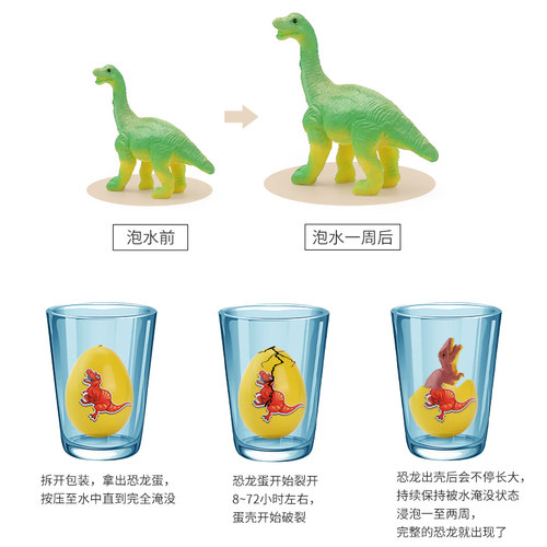 恐龙蛋孵化蛋泡水盲盒益智侏罗纪男孩玩具恐龙套装六一儿童节礼物 - 图2