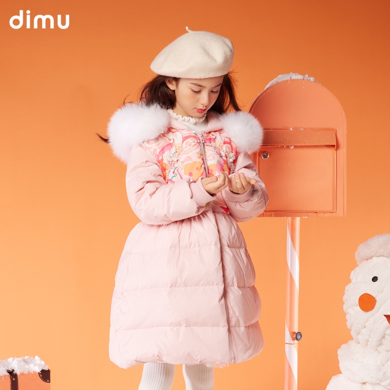 笛牧女童羽绒服2024冬装新款时髦新国潮加厚保暖鸭绒儿童羽绒外套