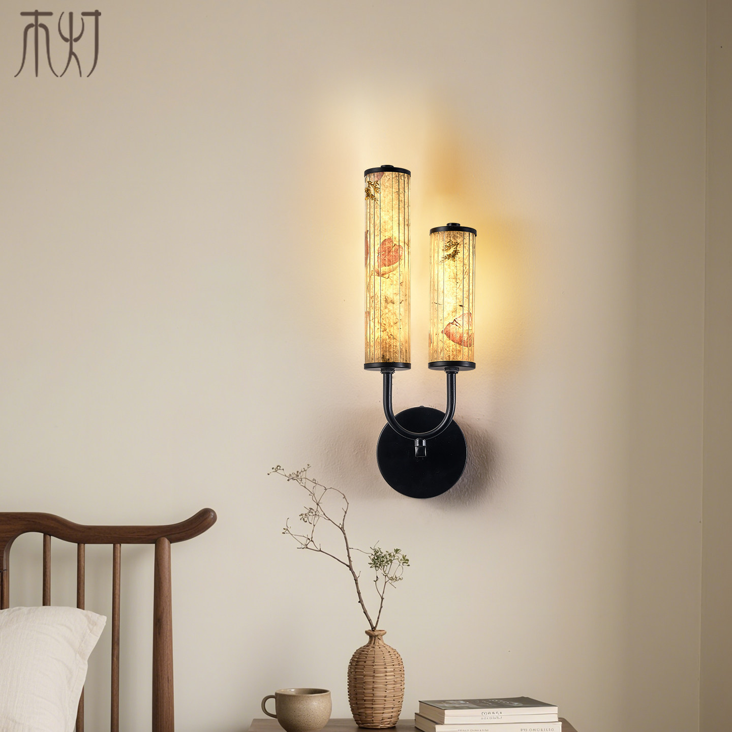 新中式壁灯宋式美学中国风宣纸灯设计师卧室床头客厅背景墙玄关灯,淘宝优惠券,粉丝福利购,淘宝优惠卷