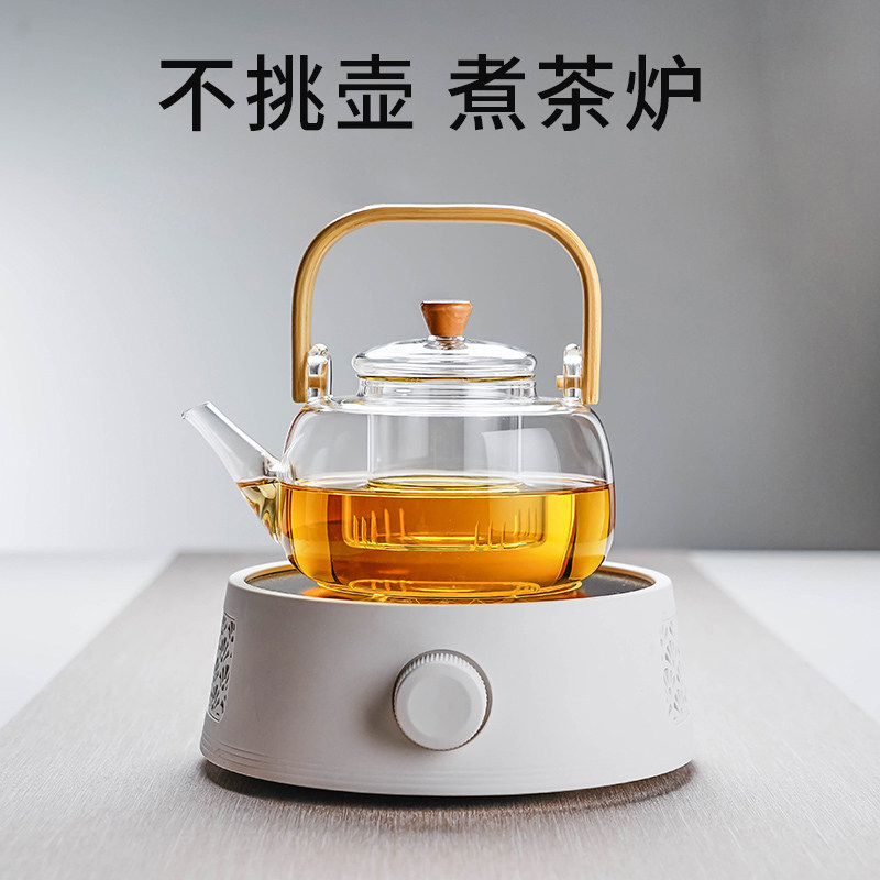 电陶炉煮茶器蒸汽全玻璃小型茶壶 tivip电器电茶炉/煮茶器/奶茶机
