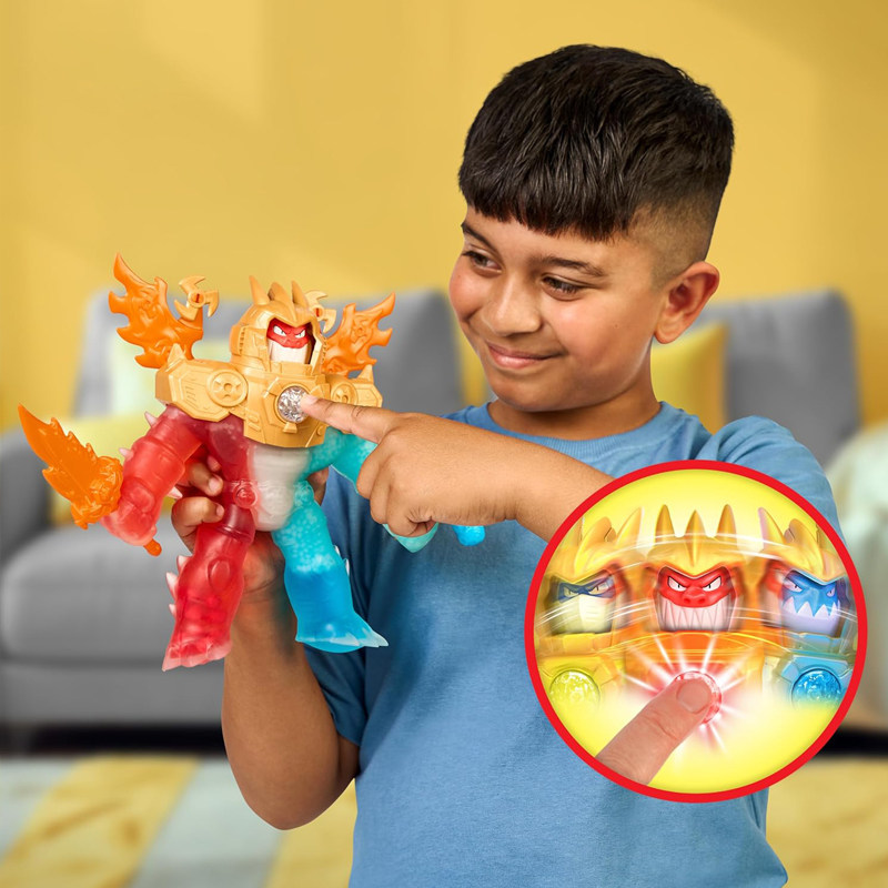 新品酷肌组goo jit zu声光三面兽变脸拉伸解压捏捏乐软胶创意玩具 - 图0