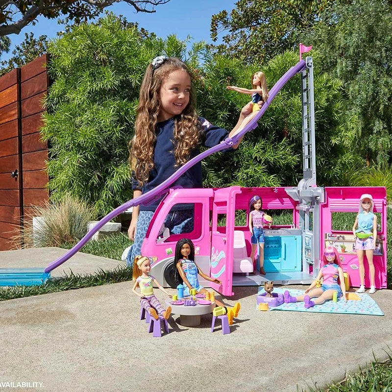 正品Barbie芭比娃娃梦想房车豪华多功能露营车过家家玩具DHC46,淘宝优惠券,粉丝福利购,淘宝优惠卷