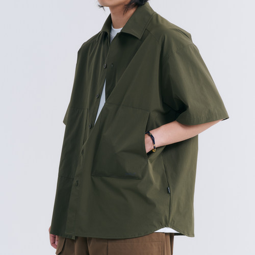 NUMBERSALT盐号2025夏季日系复古素色宽松休闲男工装防晒速干衬衫 - 图2