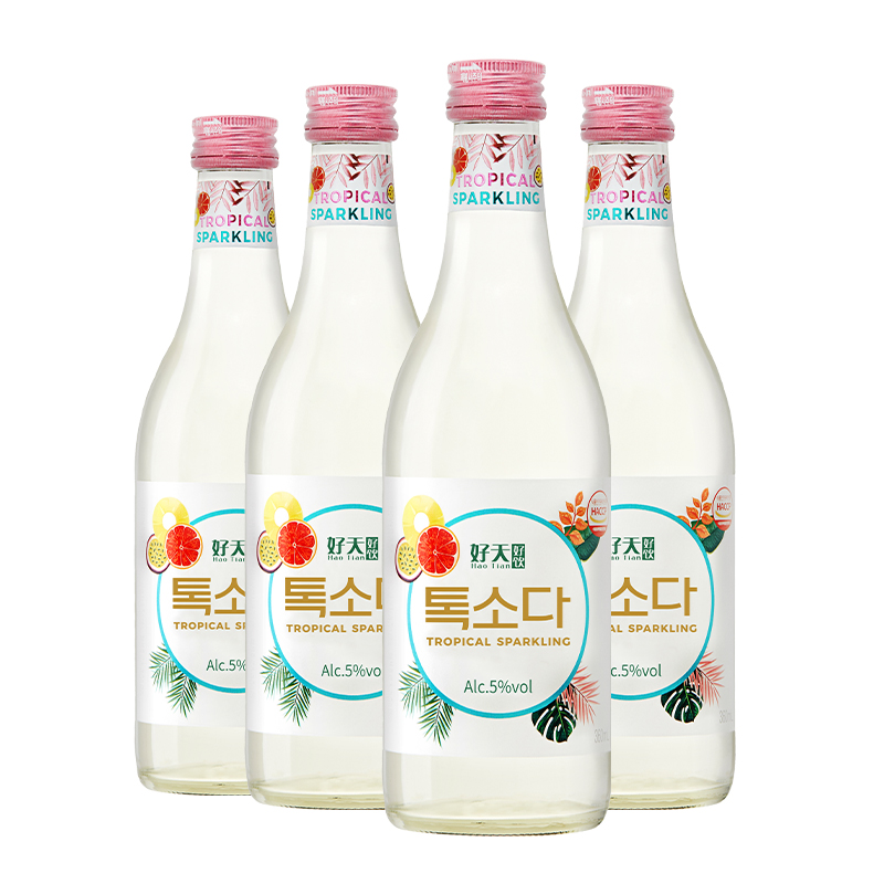 好天好饮韩国进口水果味气泡少女烧酒韩式非清酒360ml*20瓶装