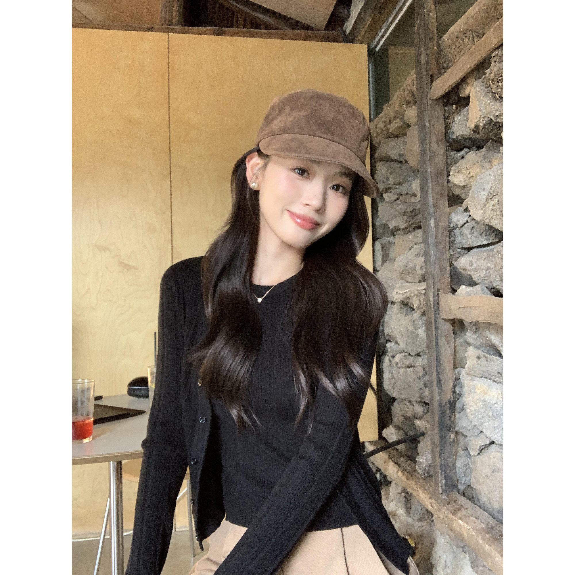 pusumede Daily主义 圆领针织开衫女修身无袖吊带背心上衣两件套,淘宝优惠券,粉丝福利购,淘宝优惠卷