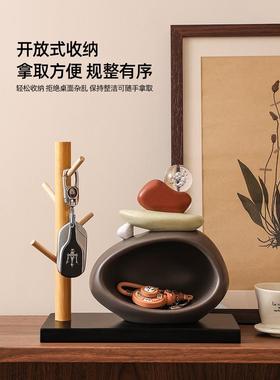 时来运转钥匙收纳玄关摆件入户鞋柜家居客厅轻奢石头装饰乔迁礼物