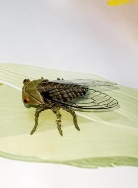 中国非遗草编昆虫知了仿真知了棕编特色手工艺品居家摆件场景装饰