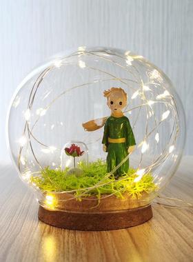 创意手工diy水晶球灯送礼儿童男女朋友闺蜜生日礼玻璃罩夜灯摆件