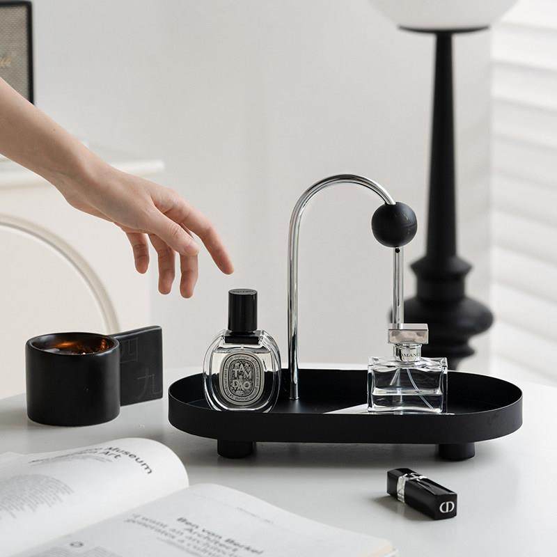 方寸时光北欧铁艺香薰托盘手提装饰盘卧室桌面黑白简约首饰收纳盘,淘宝优惠券,粉丝福利购,淘宝优惠卷