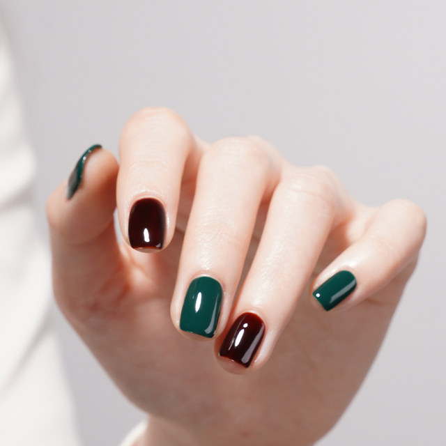 Unna (beauty) amber meets BV green white temperament style 2024 spring and summer new nail art professional color matching