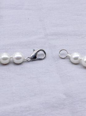 珍贝珠项链 地摊白色贝珠项链时尚 diy手工串贝珠项链定制