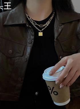 欧美新款流行夸张粗链锁骨链女