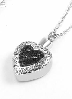 不锈钢18K金爱心满钻香水