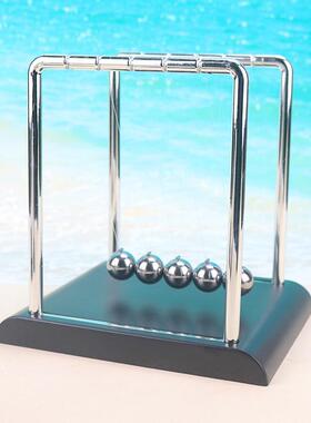 方形黑底牛顿摆球撞球碰碰球不锈钢金属铁球混沌办公桌面摆件定制