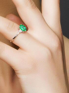 镶嵌锆石活口指环仿真天然碧玺彩色宝石开口可调节戒指女定制