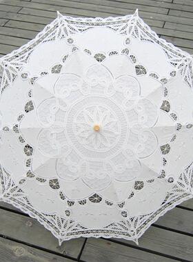 工艺伞 花边伞 蕾丝伞 婚礼摄影道具舞蹈装饰欧式外贸棉布绣花伞