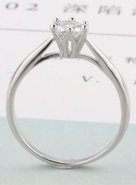 JZ040活口可调节仿钻石戒指色玫瑰金结婚钻女戒50分订婚钻戒定制