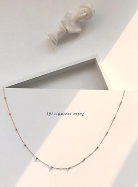 choker少女心细项链韩国纤细间隔小珠锁骨链简约短款颈带项圈定制