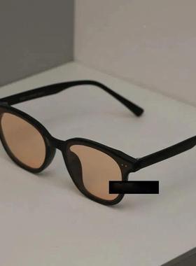 两点复古太阳镜女黑框茶色墨镜ins眼镜男潮开车百搭定制