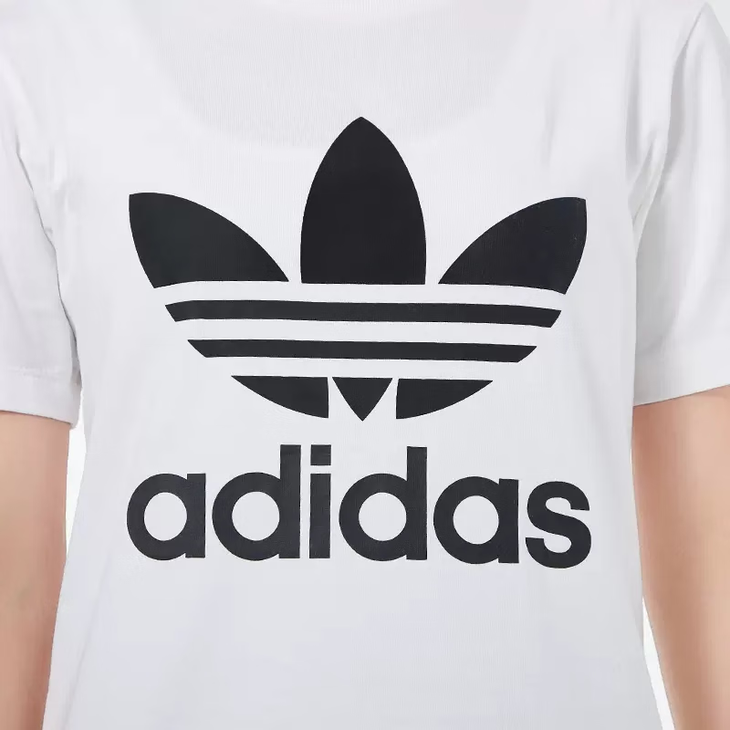 Adidas阿迪达斯短袖三叶草女圆领运动跑步短袖休闲T恤上衣GN2899 - 图0