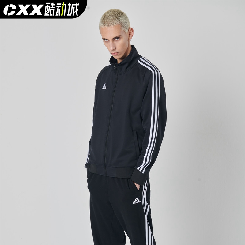 Adidas阿迪达斯三道杠外套男女夹克透气休闲跑步运动服上衣套装潮