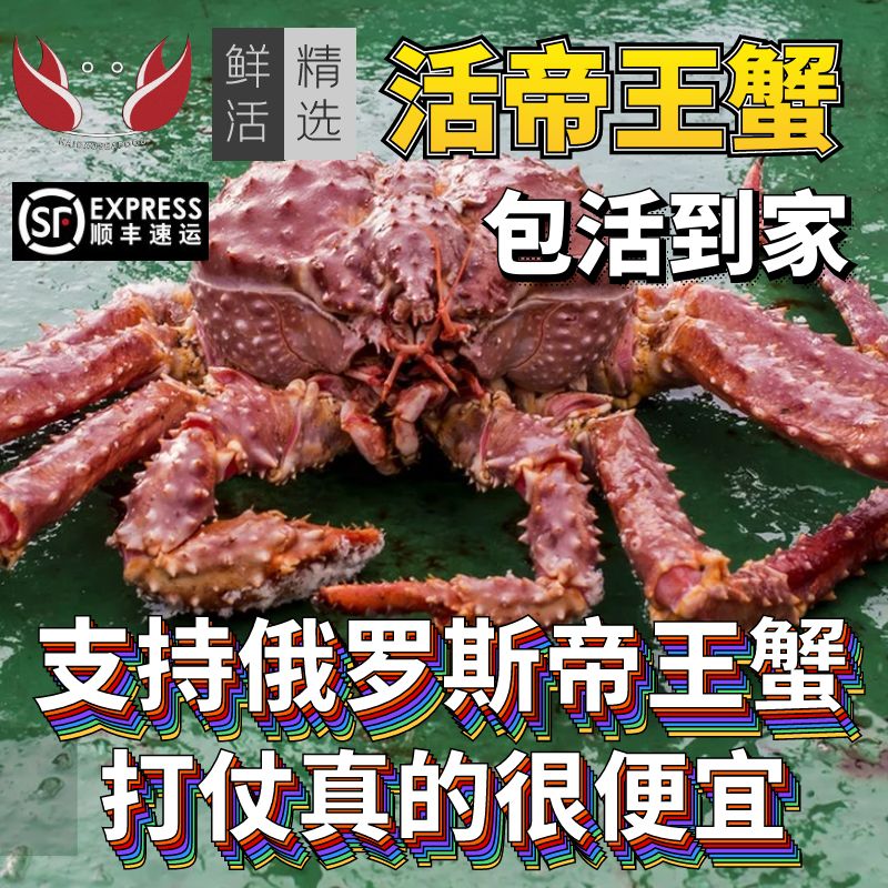 帝王蟹鲜活海鲜10斤帝皇蟹特大螃蟹龙虾巨型长脚蟹水产包活到家 - 图3