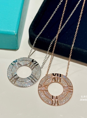 18K金罗马满钻大圆环项链