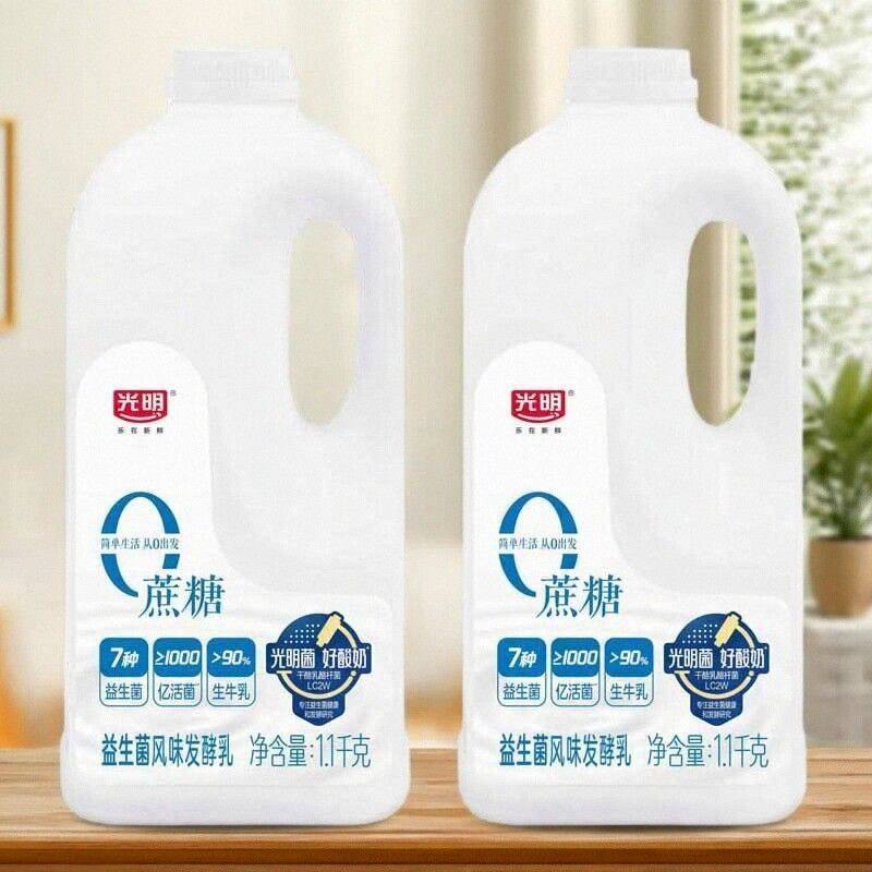 光明0蔗糖大桶酸奶1.1kg*2桶益生菌风味发酵乳营养低温,淘宝优惠券,粉丝福利购,淘宝优惠卷