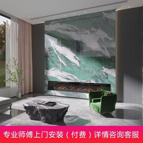 佛山奢石岩板背景墙1200x2400瓷砖酒店餐厅客厅大板别墅轻奢地砖 - 图0