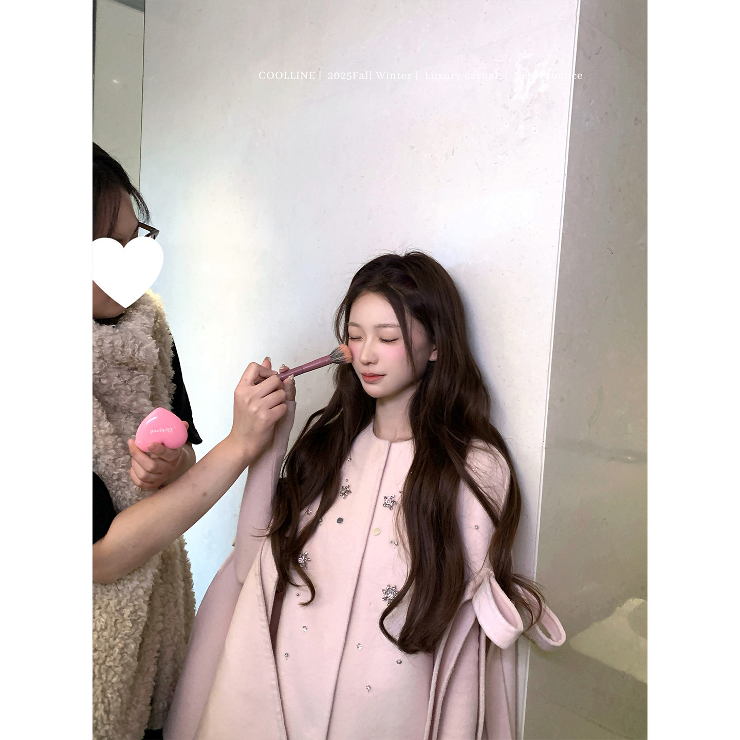 COOLLINE林子熙 繁星 粉色重工千金感斗篷大衣女精致系带外套上衣,淘宝优惠券,粉丝福利购,淘宝优惠卷