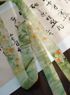 立减5元中式复古长条细窄丝巾